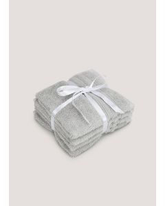 4 Pack Cool 100% Egyptian Cotton Face Cloths-Grey-One Size