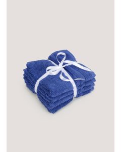 4 Pack Royal  100% Egyptian Cotton Face Cloths-Blue-One Size