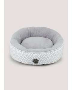 Grey Geo Round Pet Bed (50cm x 15cm)