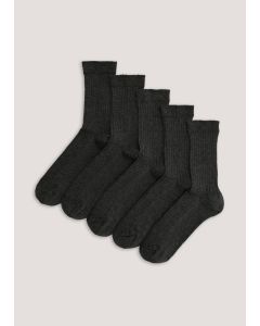 Kids 5 Pack Ribbed Socks