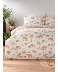 Elephant Reversible Duvet Cover - Natural - King