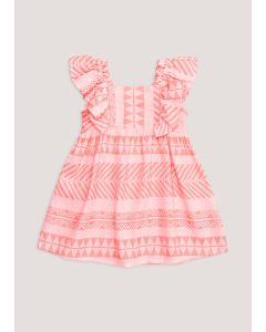 Girls Pink Jacquard Dress (9mths-6yrs)