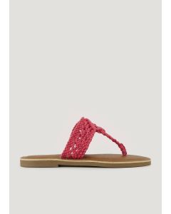 Wide Fit Macrame Toe Post Sandals