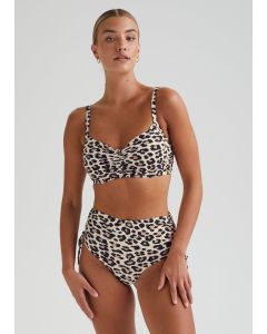 Brown Animal Print Bikini Bottoms