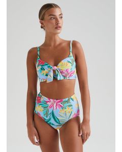 Multicoloured Palm Print Bikini Bottoms