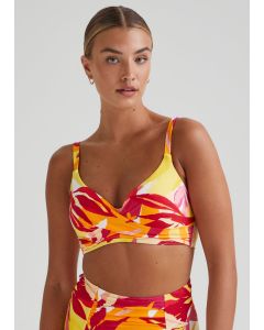 DD+ Multicoloured Print Smoothing Bikini Top