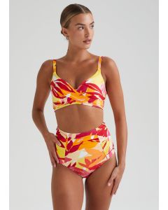 Multicoloured Print Smoothing Bikini Bottoms