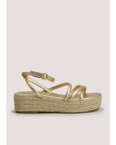 Gold Espadrille Sandals