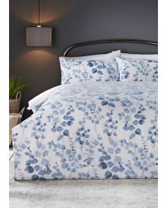 Leaf Reversible Duvet Cover - Blue - Single