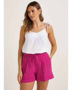 White Double Cloth Co-Ord Cami Top