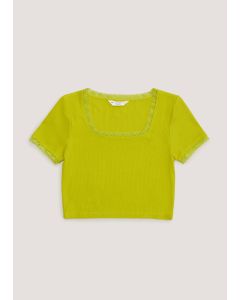 Girls Candy Couture Lime Lace T-Shirt (9-16yrs)