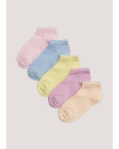 Girls 5 Pack Multicoloured Trainer Socks (Younger 6-Older 5.5)