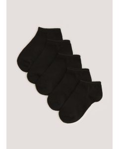 Kids 5 Pack Black Trainer Socks (Younger 6-Older 5.5)