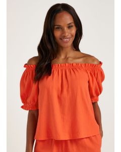 Linen Blend Shirt - Coral - 18