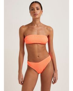 Coral Crinkle V-Front Bikini Bottoms