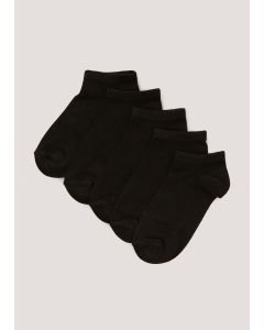 5 Pack Soft Touch Bamboo Trainer Socks-Black-One Size