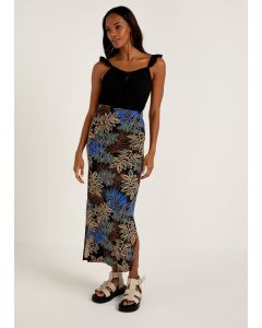 Printed Jersey Maxi Skirt