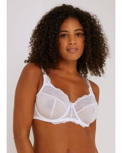 Dd+ White Lace Stretch Bra