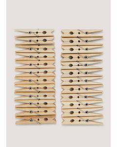 24 Wooden Pegs-Wood-One Size