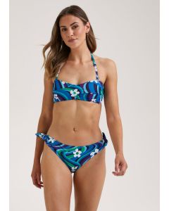 Multicoloured Swirl Print Twist Bikini Bottoms