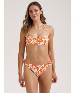 Orange Floral Twist Bikini Bottoms