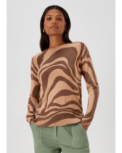 Brown Swirl Print Super Soft Jumper