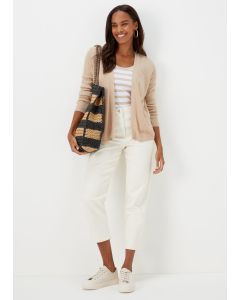 Beige Super Soft Ribbed Cardigan