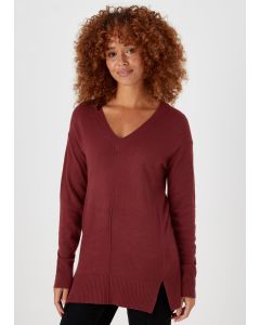 Burgundy Super Soft V-Neck Jumper