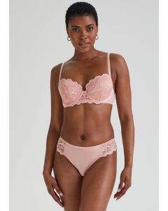 Pink Lace Detail Brazilian Knickers