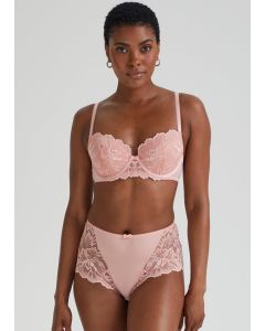 Pink Lace Detail Midi Knickers