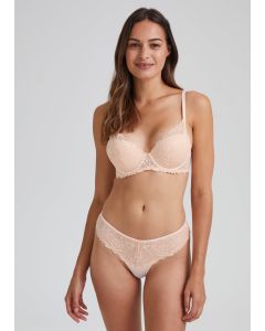 Pink Tonal Lace Brazilian Knickers