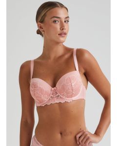 DD+ Pink Lace Detail Bra