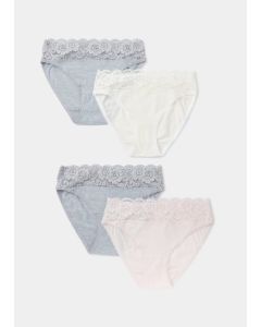 4 Pack High Leg Knickers