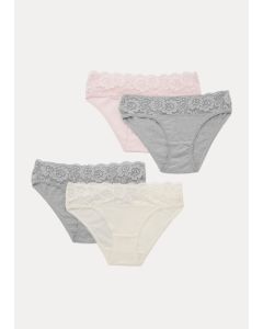 4 Pack Lace Trim Knickers