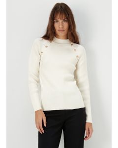 Et Vous Ivory Button Jumper