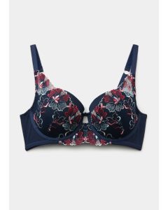 DD+ Navy Floral Embroidery Co-Ord Bra