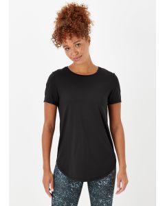 Souluxe Black Longline Sports T-Shirt