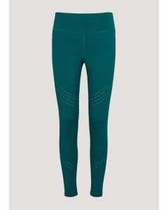 Souluxe Dark Teal Laser Cut Sports Leggings