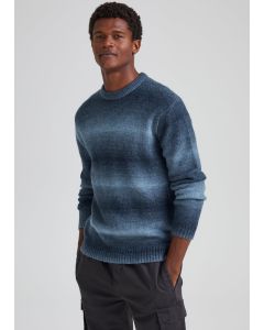 Blue Ombre Print Knitted Sweatshirt