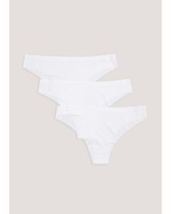 3 Pack White NO VPL Brazilian Knickers