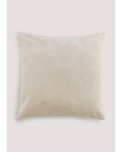  Large Soft Velour Cushion (55cm x 55cm)-Beige