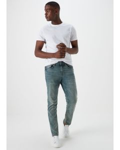 Green Mid Wash Slim Fit Jeans