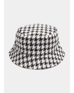 Girls Black & White Boucle Sparkle Bucket Hat (7-13yrs)