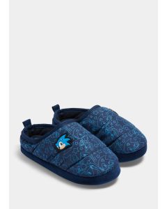 Kids Navy Sonic the Hedgehog Print Slippers (Younger 10-Older 6)