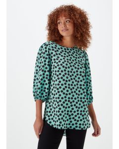 Green Spot Bubble Top