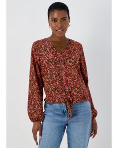 Floral Front Tie Top