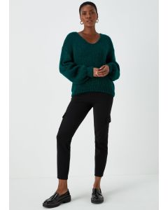 Dark Green V-Neck Jumper