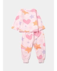 Girls Pink Shooting Star Microfleece Bundle Pyjama Set (9mths-5yrs)