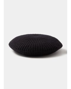 Black Knitted Beret-Black-One Size