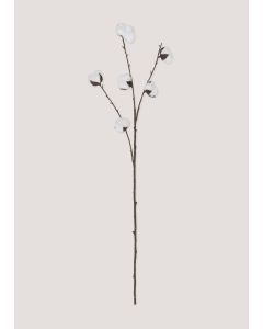 Faux Cotton Single Stem White